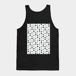 Colorful Ditsy Pine Tree Polka Dot - Red, Blue, Green, Grey - Cozy Winter Collection Tank Top